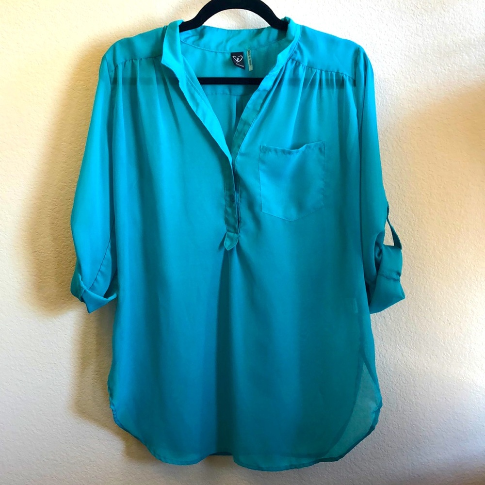 Turquoise sheer top from Windsor